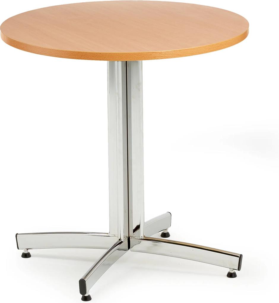 Jedálenský stôl Sanna, okrúhly Ø 700 x V 720 mm, buk / chróm