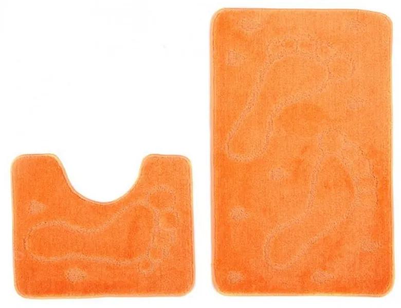 Kúpeľňové predložky 1001 oranžové 2Ks 50x80cm