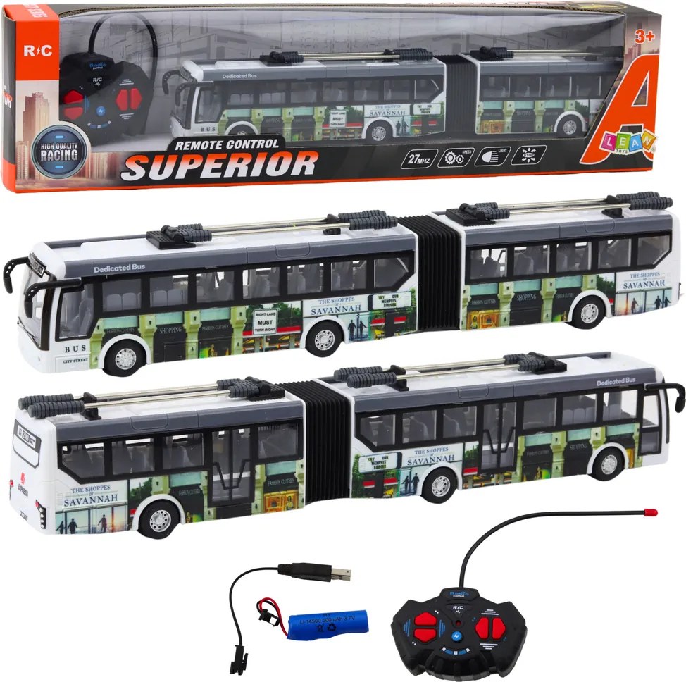 LEAN Toys Mestský trolejbus diaľkovo ovládané RC svetlá verejná doprava