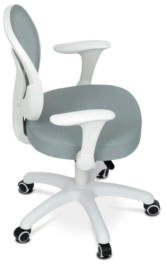 Detská pracovná stolička DINO — sieť / látka, mentolová