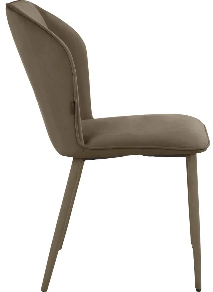 Hnedé zamatové jedálenské stoličky v súprave 2 ks Wilma – Støraa