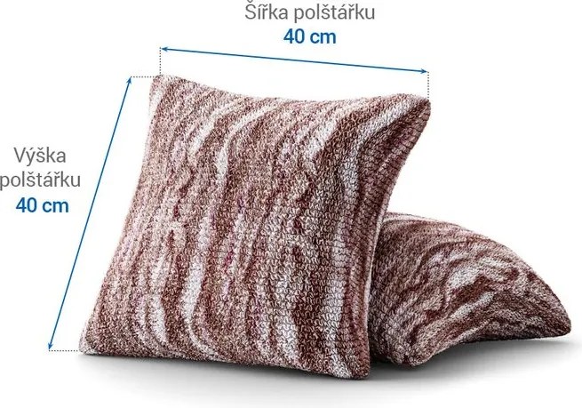 Bielastické poťahy OCEANO NOVÉ hnedo-vínové obliečky na vankúšiky 2 ks ( 40 x 40 cm)