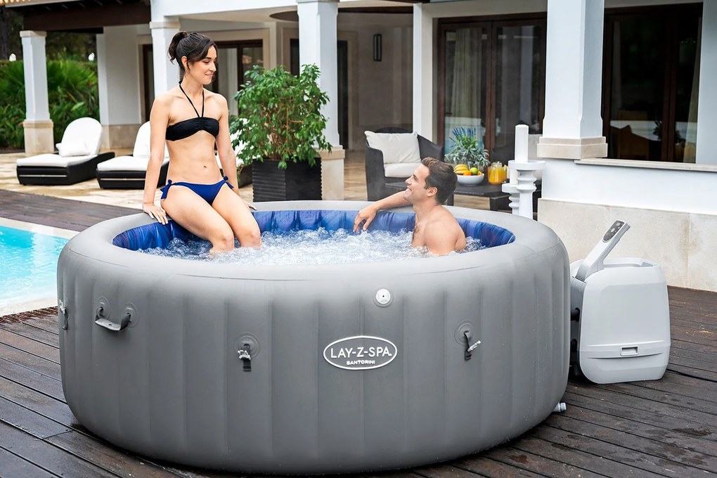 BESTWAY Lay-Z-Spa Santorini EnergySense HydroJet Pro Vírivka, 216 x 80 cm, 7 osôb 6001T