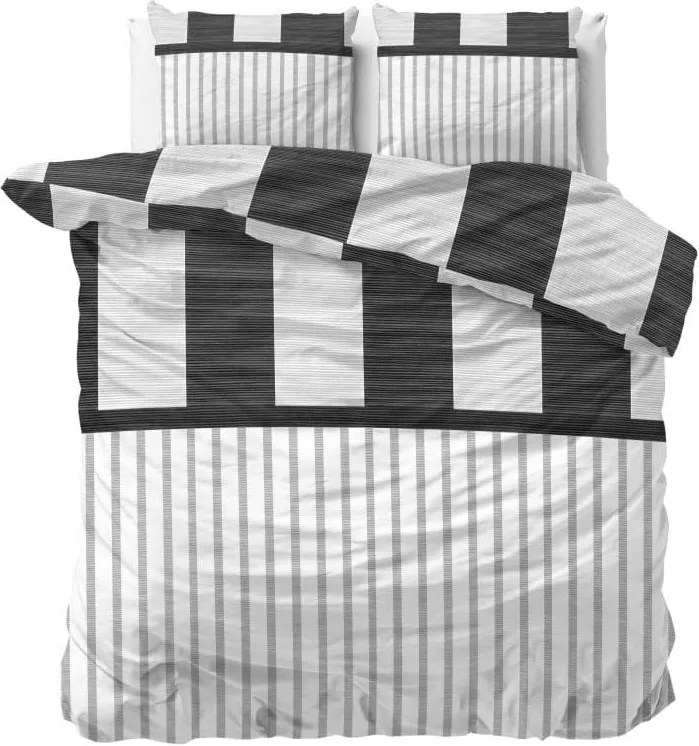 DomTextilu Moderné biele posteľné obliečky s pruhmi 140 x 200 cm 38048