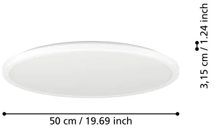 Eglo 901473-LED RGBW St. kúpeľ. svietidlo ROVITO-Z 16,8W/230V pr.50 cm IP44 biela