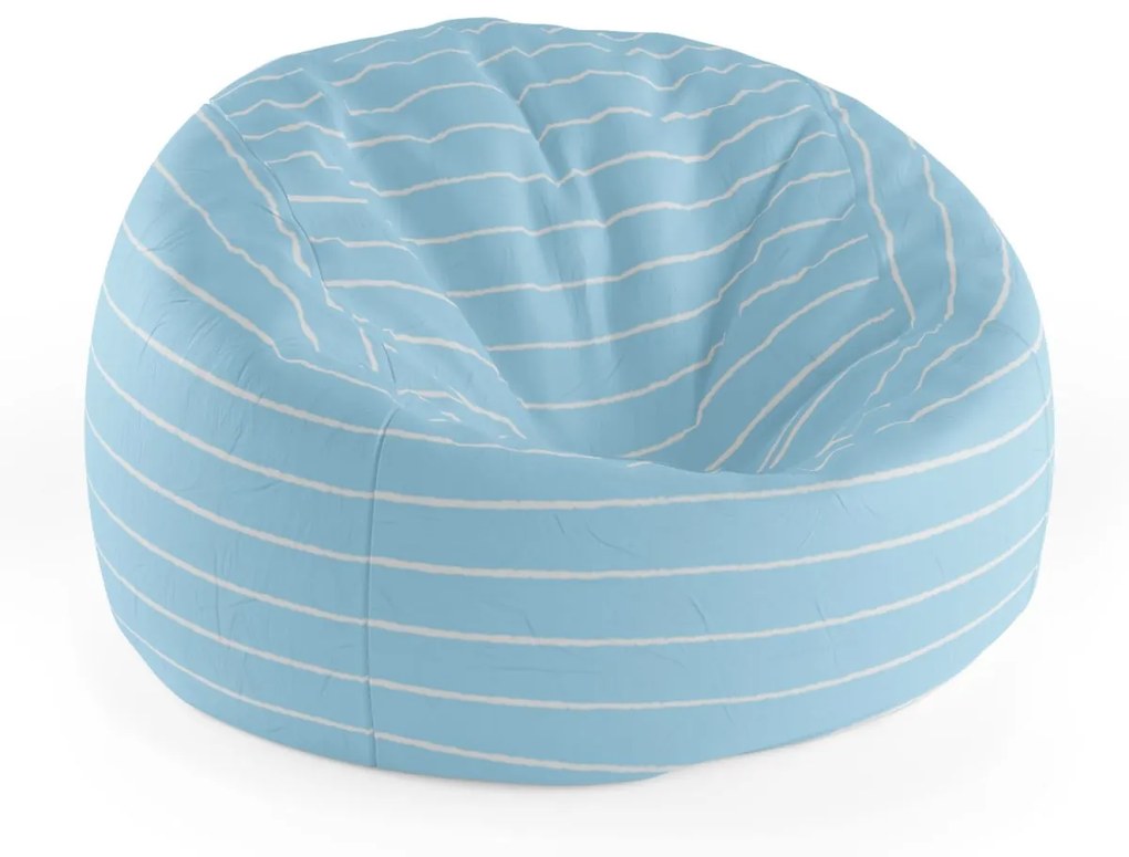 Sablio Sedací vak Cocoon Biele linky na modrej - 75 x 45 x 35 cm