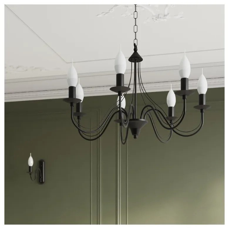 Čierne stropné svietidlo Sollux Floriano 5