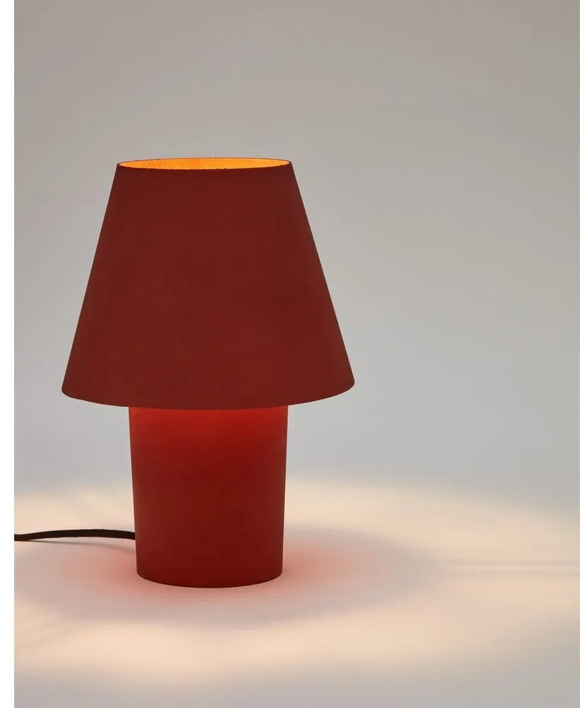 Stolová lampa v terakotovej farbe s kovovým tienidlom (výška 30 cm) Canapost – Kave Home