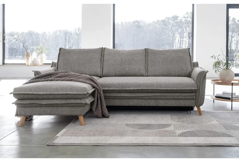 Sivá rozkladacia rohová pohovka (ľavý roh) Charming Charlie – Miuform