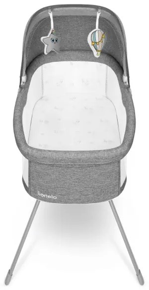 Lionelo - Cestovná postieľka 3v1 MALIN Kameňová sivá