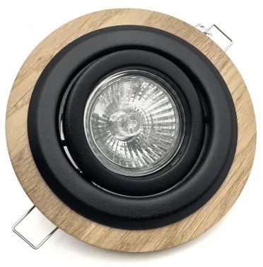 Sada 3 ks podhľadových svietidiel TOBBY, 1× GU10/20W/230V, pr. 11,5 cm, dub/čierna