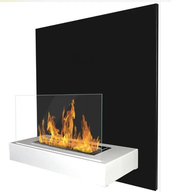 Závesný biokrb na stenu BIELY SO SKLOM 45x47x17