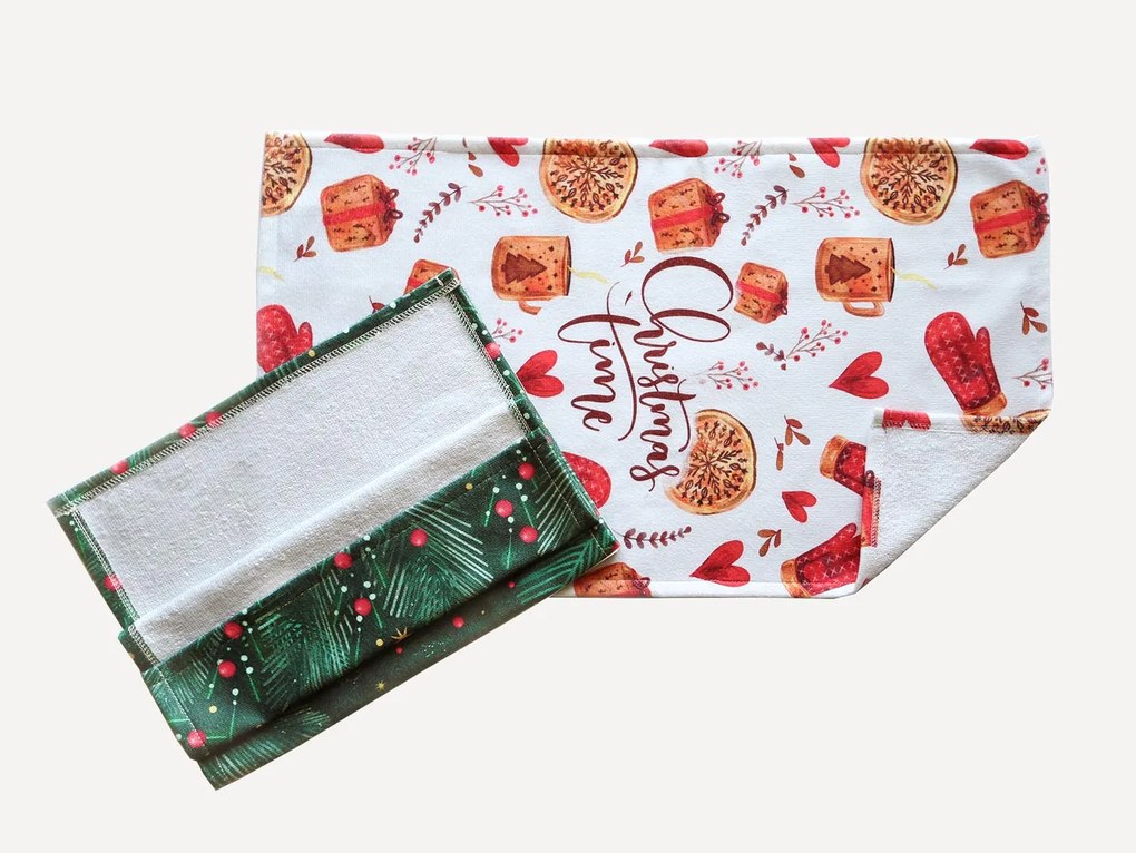 KUCHYNSKÉ UTIERKY MS HOME CHRISTMAS SADA 2 KS 38X60 CM VZOROVANÉ