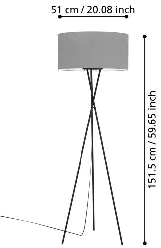 Eglo 900187 - Stojacia lampa FONDACHELLI 1xE27/60W/230V