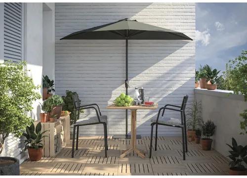 Slnečník balkónový Soluna Bordeaux 270 cm polkruhový tmavosivý