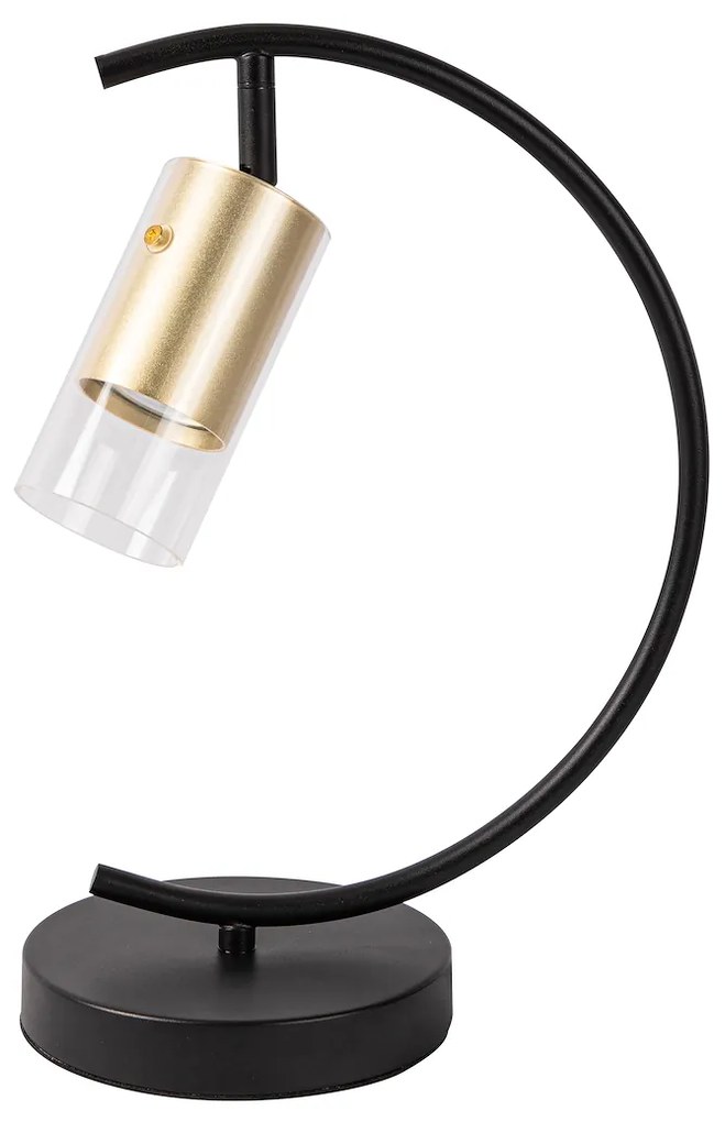 Stolná lampa Ricky, 1x zlaté/transparentné plastové tienidlo, b