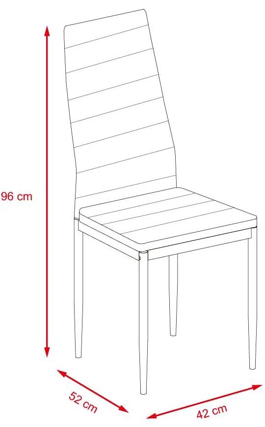 Veľký jedálenský set 6x stolička + stôl Catini MONET – biela farba