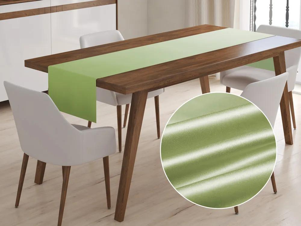 Biante Saténový behúň na stôl polyesterový Satén LUX-025 Olivovo zelený 20x180 cm