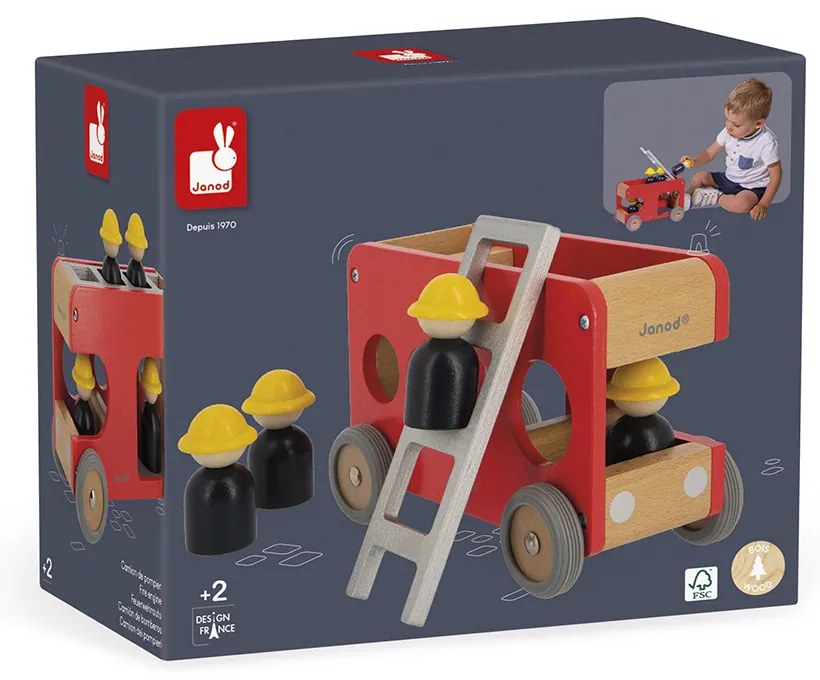 Drevené auto Bolid - Hasiči