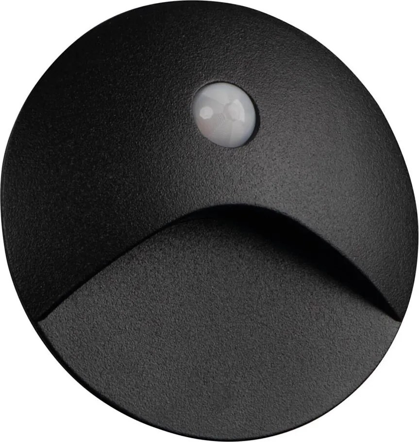 Kanlux 39124 - LED schodové svietidlo so senzorom EXIN 2,5W/230V 3000K IP65 čierne okrúhle