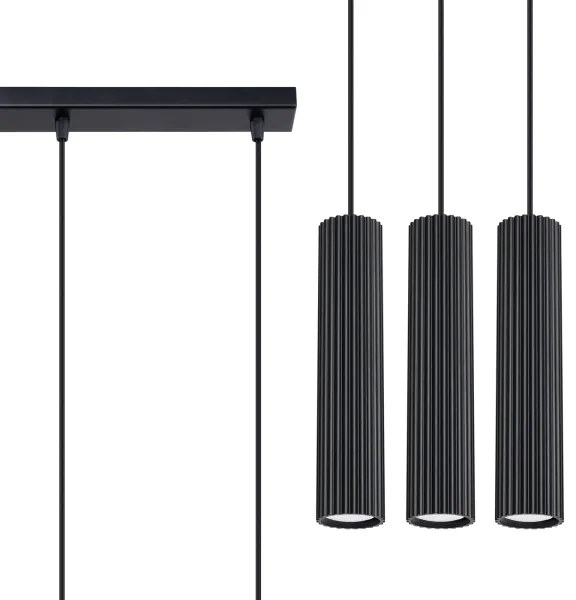 Sollux SL.1575 - Luster na lanku KARBON 3xGU10/10W/230V čierna