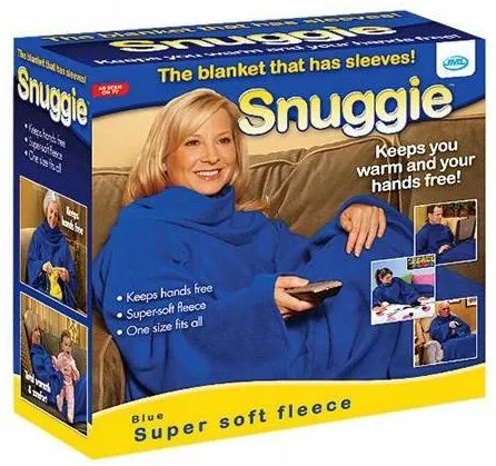 Verk Fleecová TV deka s rukávmi Snuggie 180 x 140 cm modrá