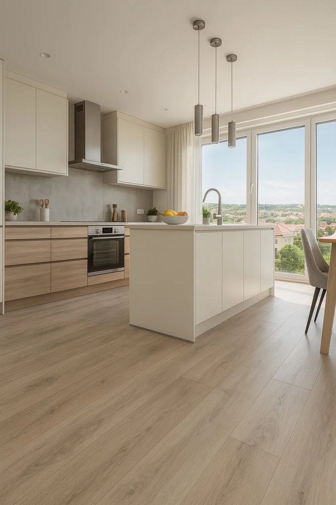 Beaulieu International Group, PVC podlaha - lino Domo 2156, na mieru, šíře 2m,4m, béžová, bez podkladu, kuchyňa