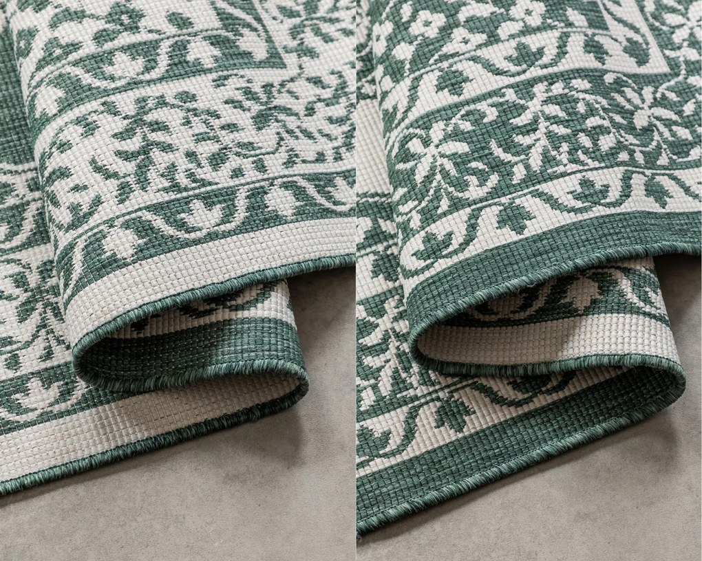 ELLE Decoration, Kusový koberec Gemini 106025 Green z kolekcie Elle – na von aj na doma, 200x290, zelená, chodba / predsieň