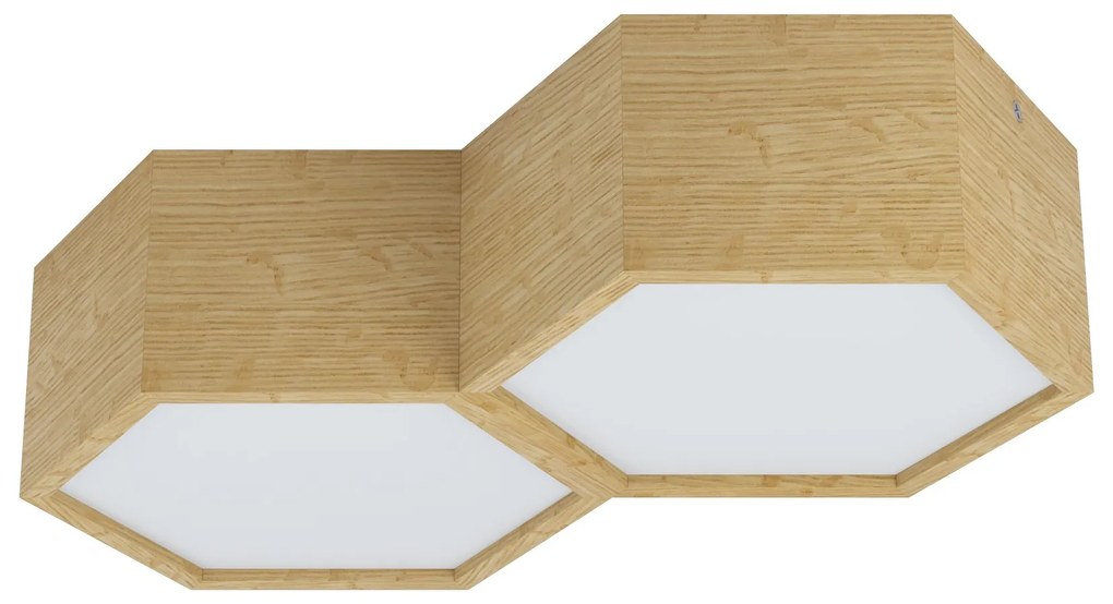 EGLO Škandinávske drevené stropné svietidlo MIRLAS, 2xE27, 9W