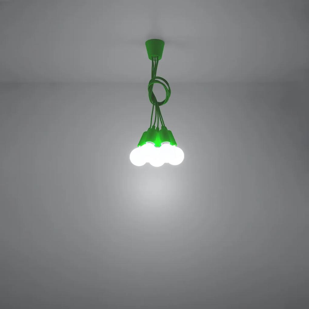 Sollux Lighting Závesné svietidlo DIEGO 5 zelené