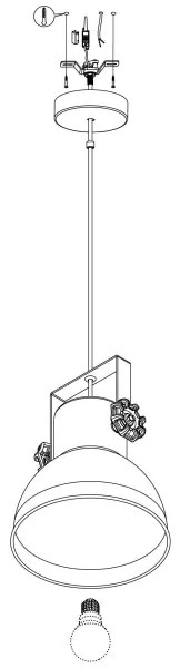 Eglo 49619 - Luster na lanku BARNSTAPLE 1xE27/40W/230V