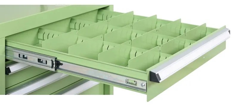Dielenský stôl GL s 2 závesnými boxami na náradie, MDF + PVC doska, 6 zásuviek, 1800 x 750 x 800 mm