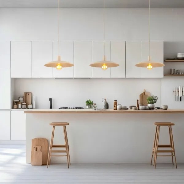 Luster na lanku ASTRA 1xE27/15W/230V pr. 41 cm béžová