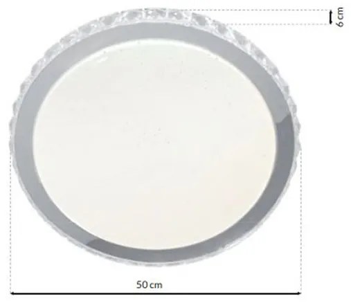 Stropné LED svietidlo Layla, 1x LED 50w, 3000-6000k, w/ch, s ovládačom