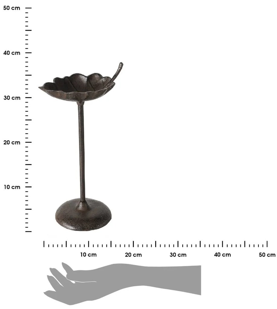 Napájadlo pre vtáky na nohe Samando, 37x19 cm, liatina, hnedá