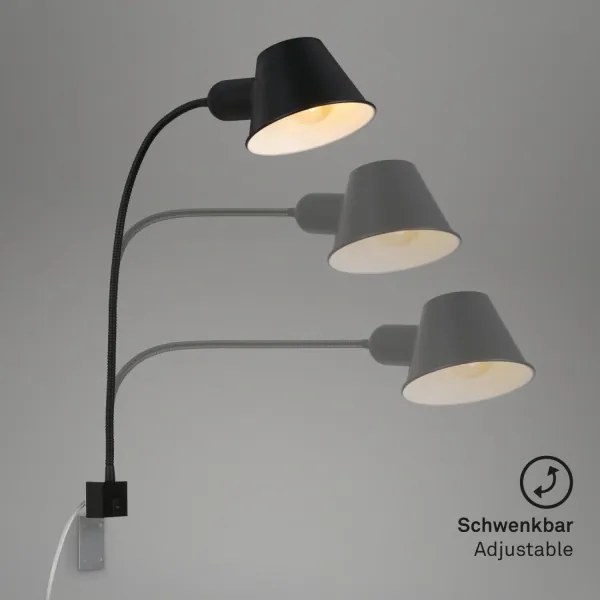 Briloner 2079-015 - Nástenná flexibilná lampa 1xE27/10W/230V čierna
