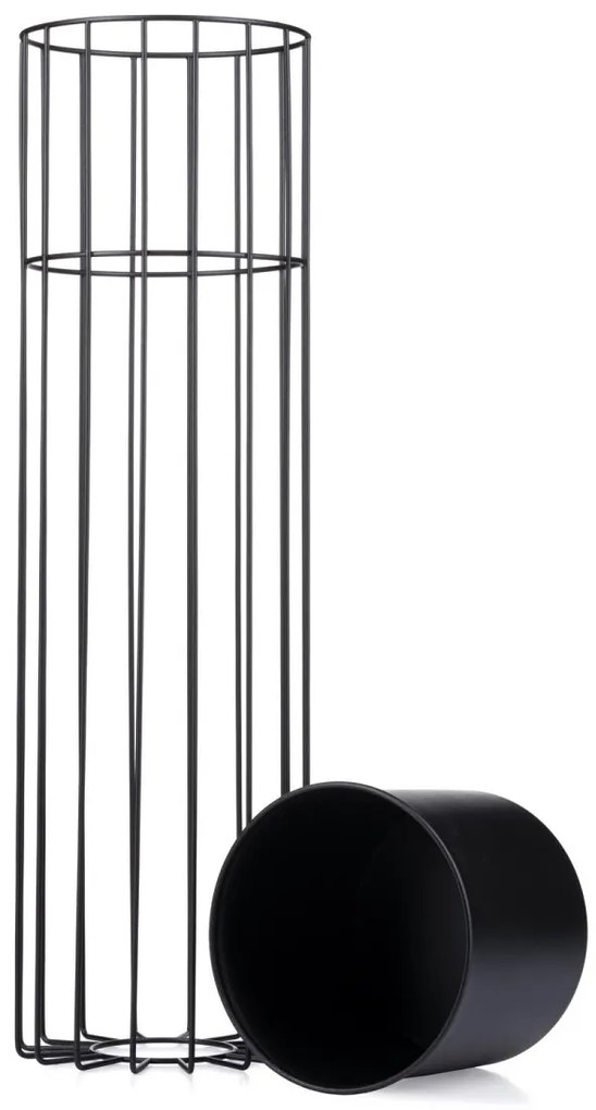 Kvetináč na stojane LOFT I 70 cm čierny
