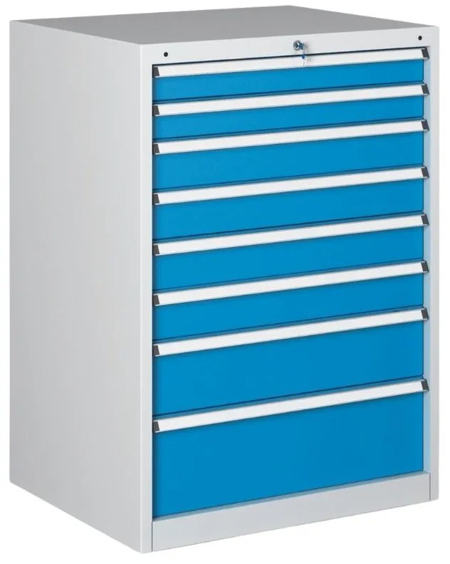 Dielenská zásuvková skriňa na náradie WL/BL, 8 zásuviek, 723 x 580 x 1080 mm