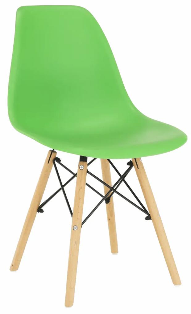 Stolička, zelená/buk, CINKLA 3 NEW