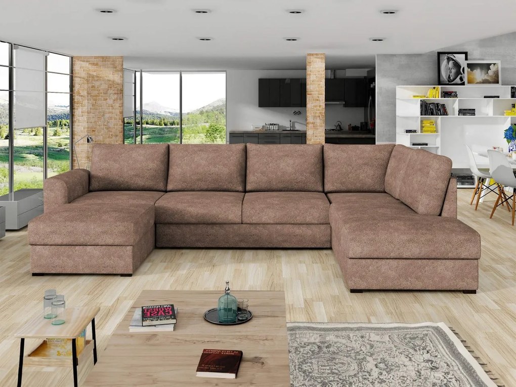 Sedacia súprava Szafran, Dostupné poťahy: ekokoža Soft 011 + Majorka 03, Strana: ľavá