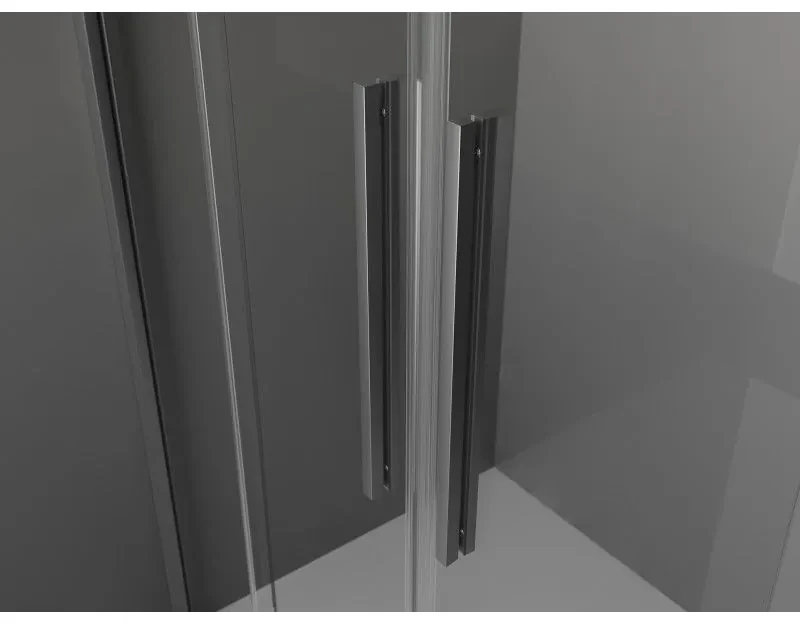 Mexen Velar Duo, posuvné sprchové dvere do otvoru 150 cm, 8mm šedé sklo, brúsený grafit, 871-150-000-42-95
