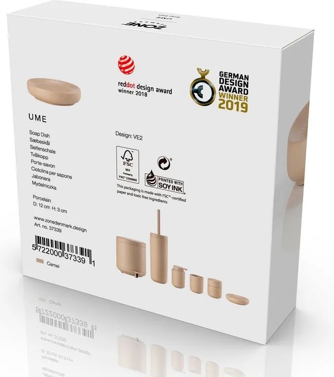 Béžová porcelánová nádobka na mydlo Ume – Zone