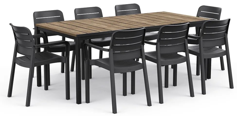 Záhradný stôl Keter Porto 200 aswhood black steel
