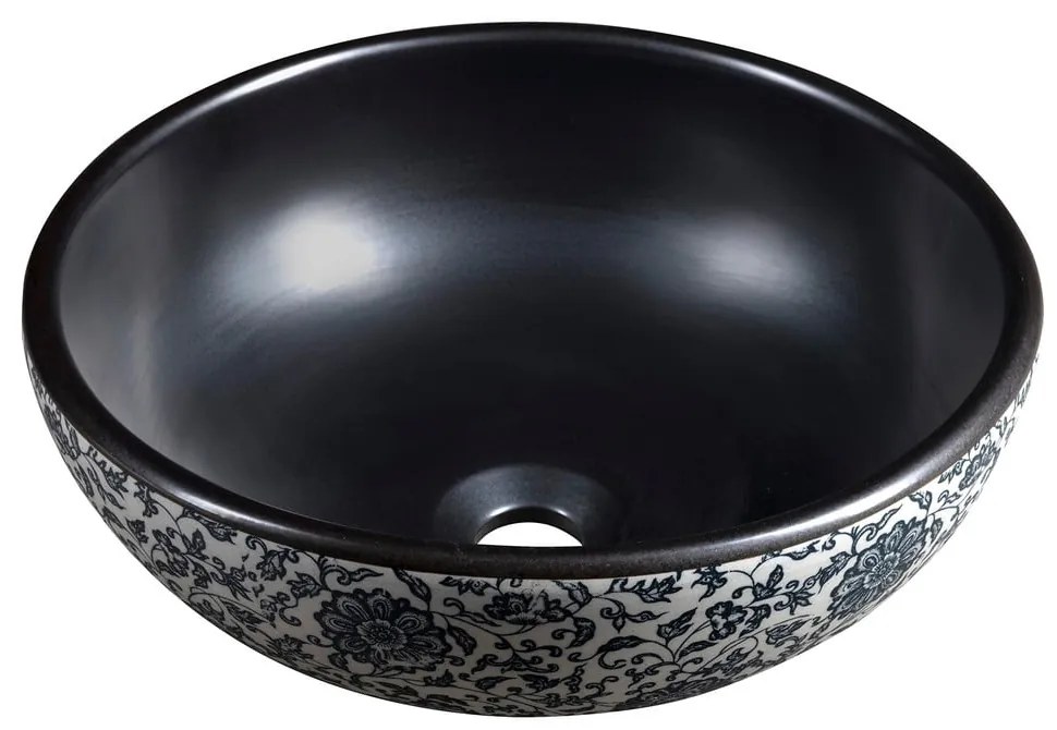 Čierne keramické okrúhle umývadlo ø 41 cm Priori – Sapho