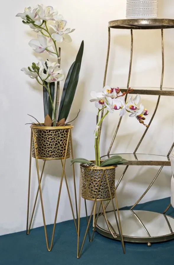 Sada 2 ks stojanů na květiny Glod zlatá