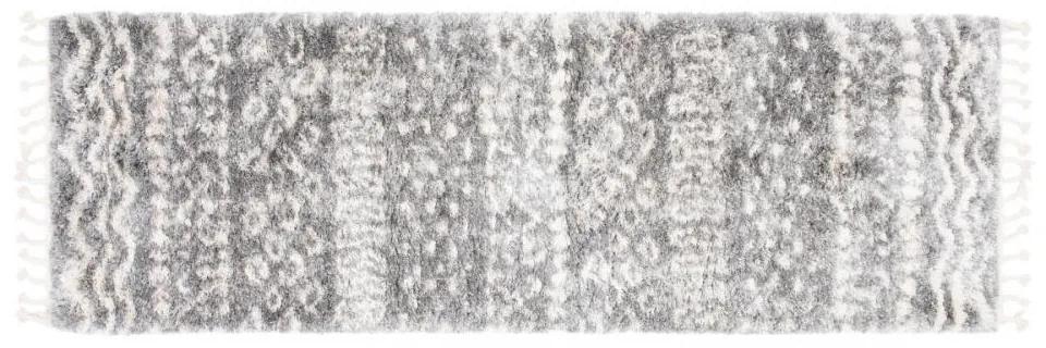 Kusový koberec shaggy Alsea tmavo sivý atyp 70x250cm