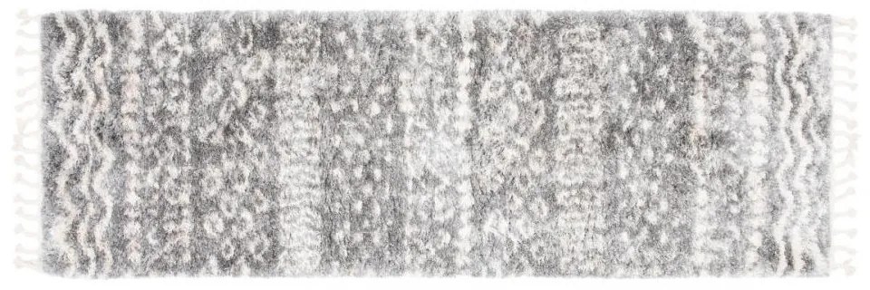 Kusový koberec shaggy Alsea tmavo sivý atyp 70x300cm