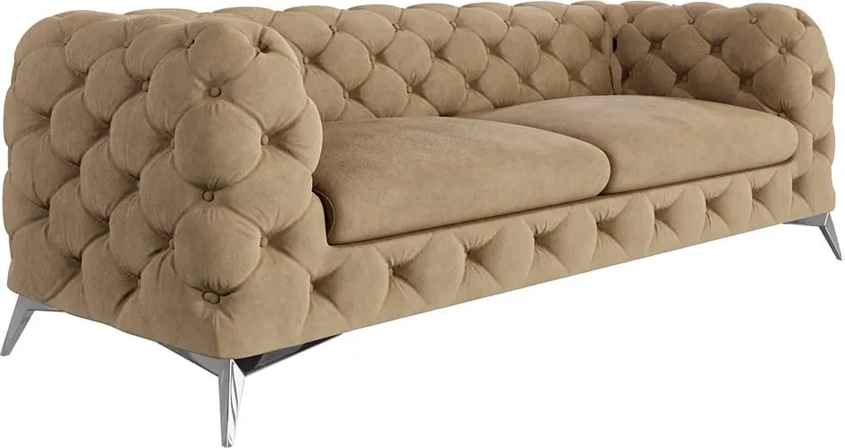 Svetlohnedá zamatová pohovka 225 cm Chelsea – Ropez