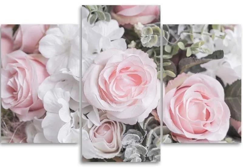 Gario Obraz na plátne Ružové ruže - 3 dielny Rozmery: 60 x 40 cm