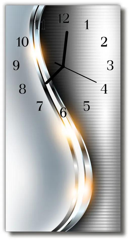 Nástenné hodiny vertikálne Moderné kovový strieborný kov 30x60 cm